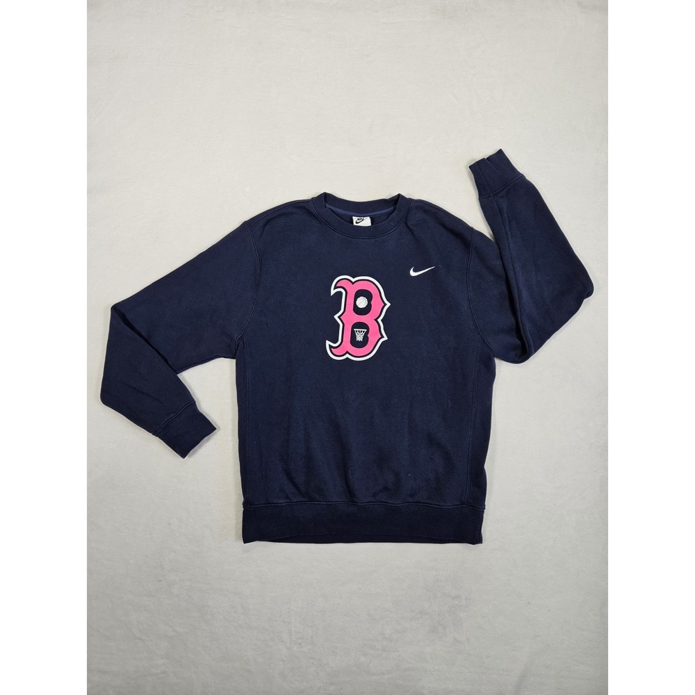 Nike Boston Sweatshirt Men's Size M Blue Navy Basketball Sweatshirt Long Sleeve